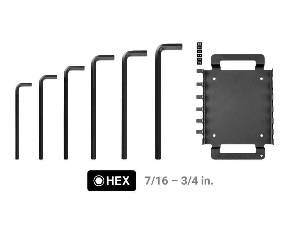 Tekton Flat End Hex L-Key Set with Rack, 6 Piece (7/16-3/4 Inch), large image number 2