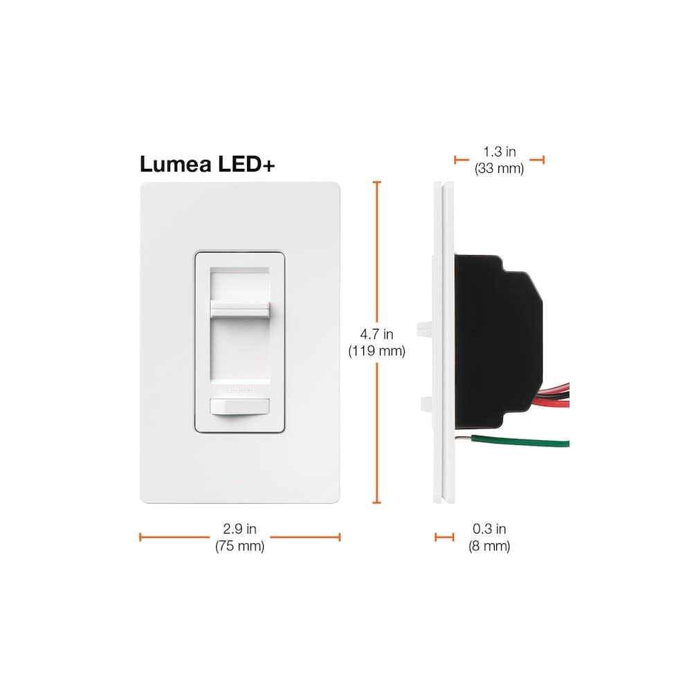Lutron Lumea 120V 150W 1P Gloss White Slide Dimmer Switch, large image number 7