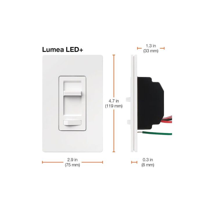 Lutron Lumea 120V 150W 1P Gloss White Slide Dimmer Switch, large image number 6