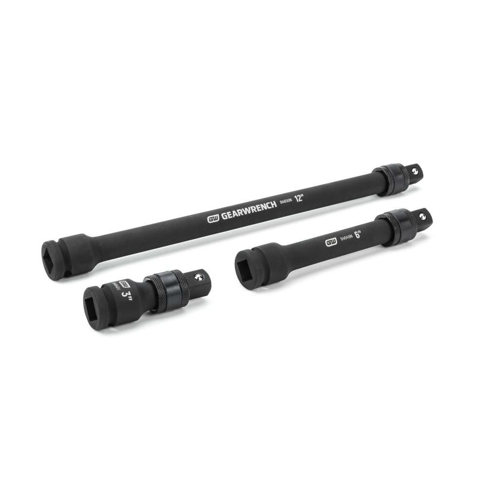 GEARWRENCH 3 Pc 1/2in Drive Locking Impact Extension Set 3in 6in & 12in, large image number 1