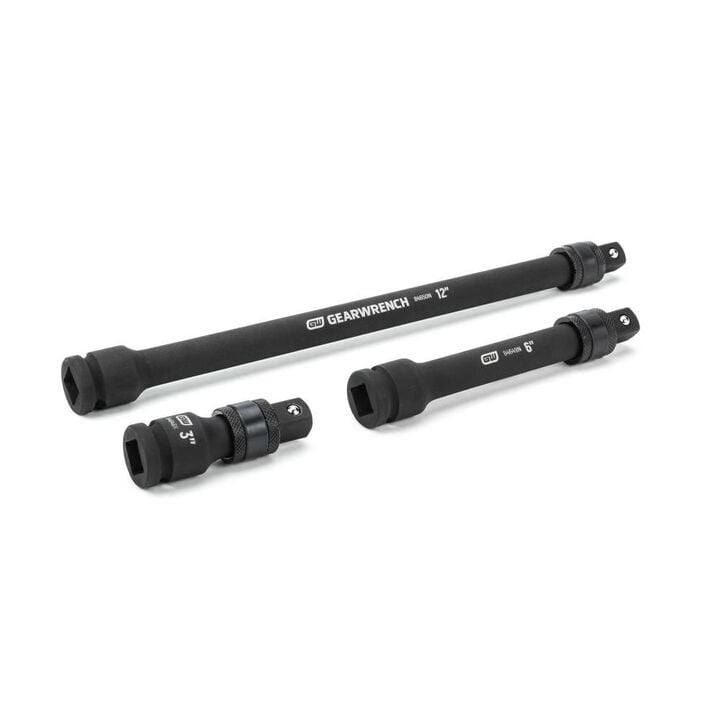GEARWRENCH 3 Pc 1/2in Drive Locking Impact Extension Set 3in 6in & 12in, large image number 0
