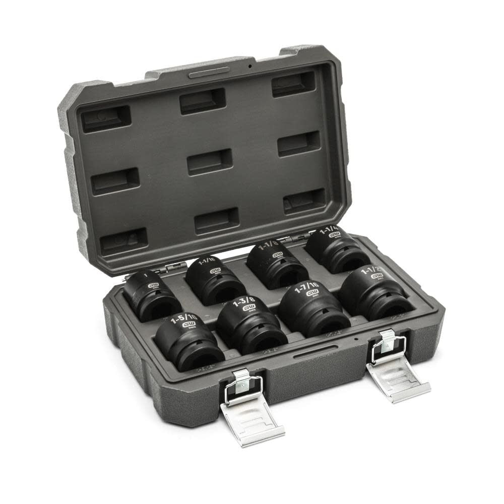 GEARWRENCH 3/4in Drive 6 Point SAE Impact Socket Set 8pc, large image number 2