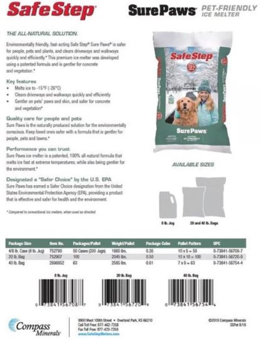 Safe Step Sure Paws 8 Lbs Magnesium Chloride Ice Melter, 4 Pack, large image number 4