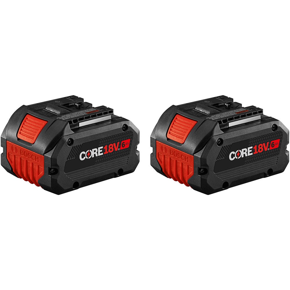 Bosch CORE18V 18V 6Ah Lithium Ion Power Tool Battery Pack with Fuel Indicator (2 pack) – GBA18V60-2 Pack
