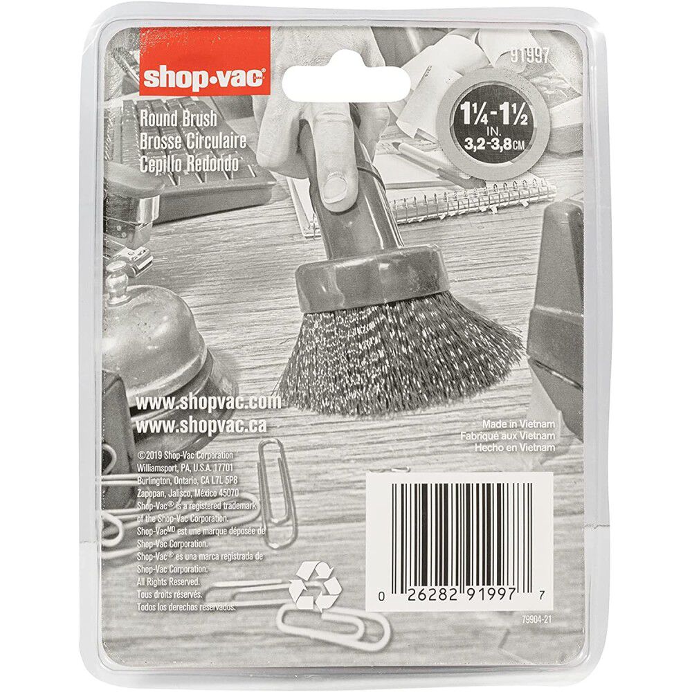 Shop Vac Black Polypropylene 1 1/2 Inch Hose Round Brush with Adaptor, large image number 7