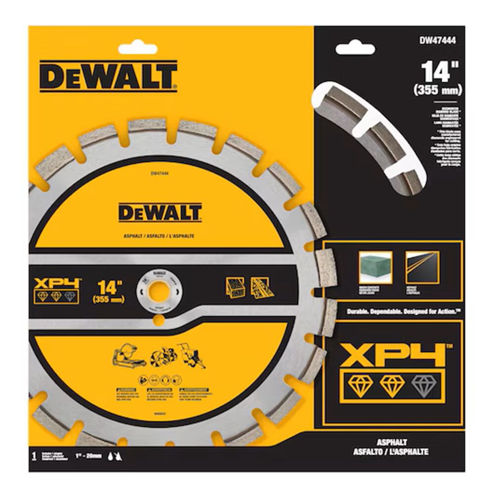 DEWALT XP4 Asphalt 14 Inch Segmented Rim Diamond Blade for Quick Cuts in Asphalt and Green Concrete, large image number 2