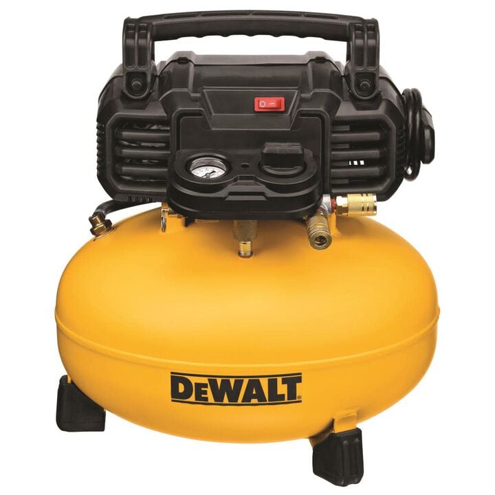 DEWALT 6 gal 165 PSI Pancake Compressor with 50ft Air Hose Bundle, large image number 1