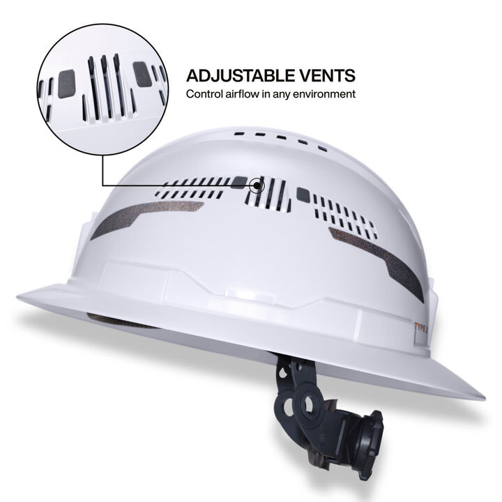 Klein Tools Class C Type 2 Hard Hat Vented Full Brim with Chin Strap and Headlamp
, large image number 1