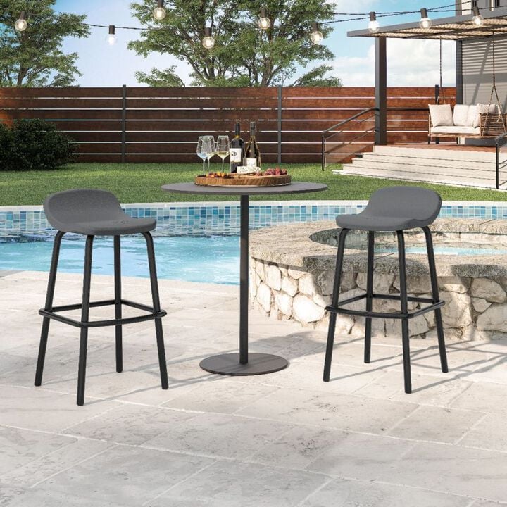 Suncast 18 Inch x 20.75 Inch x 35.5 Inch 300 Lbs Outdoor Bar Stool, Cool Gray, 2 Pack, large image number 5