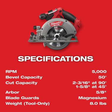 Milwaukee M18 FUEL 6-1/2 in. Circular Saw (Bare Tool), large image number 7