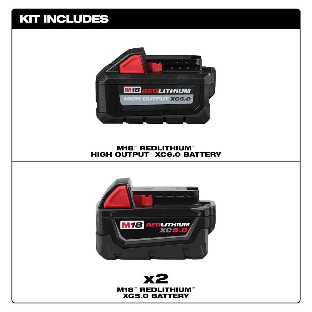 Milwaukee M18 Redlithium High Output Xc60 And M18 Redlithium Xc50 Battery 3 Pack 48 11 1856 - Image 2