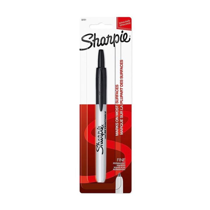 Sharpie Black Plastic Barrel Fine Point Retractable Permanent Marker
