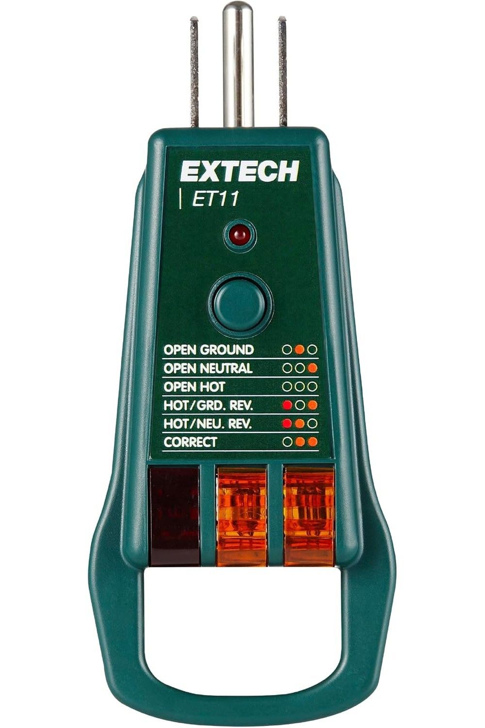 Extech 120V 50/60Hz GFCI Receptacle Tester With Pull Bar, large image number 1