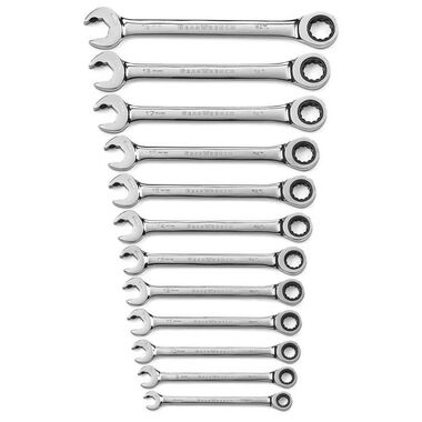 GEARWRENCH Open End Ratcheting Wrench Set 12 Pc. Metric