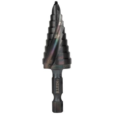Klein Tools 1/4in to 3/4in Quick Release Spiral Flute Step Bit