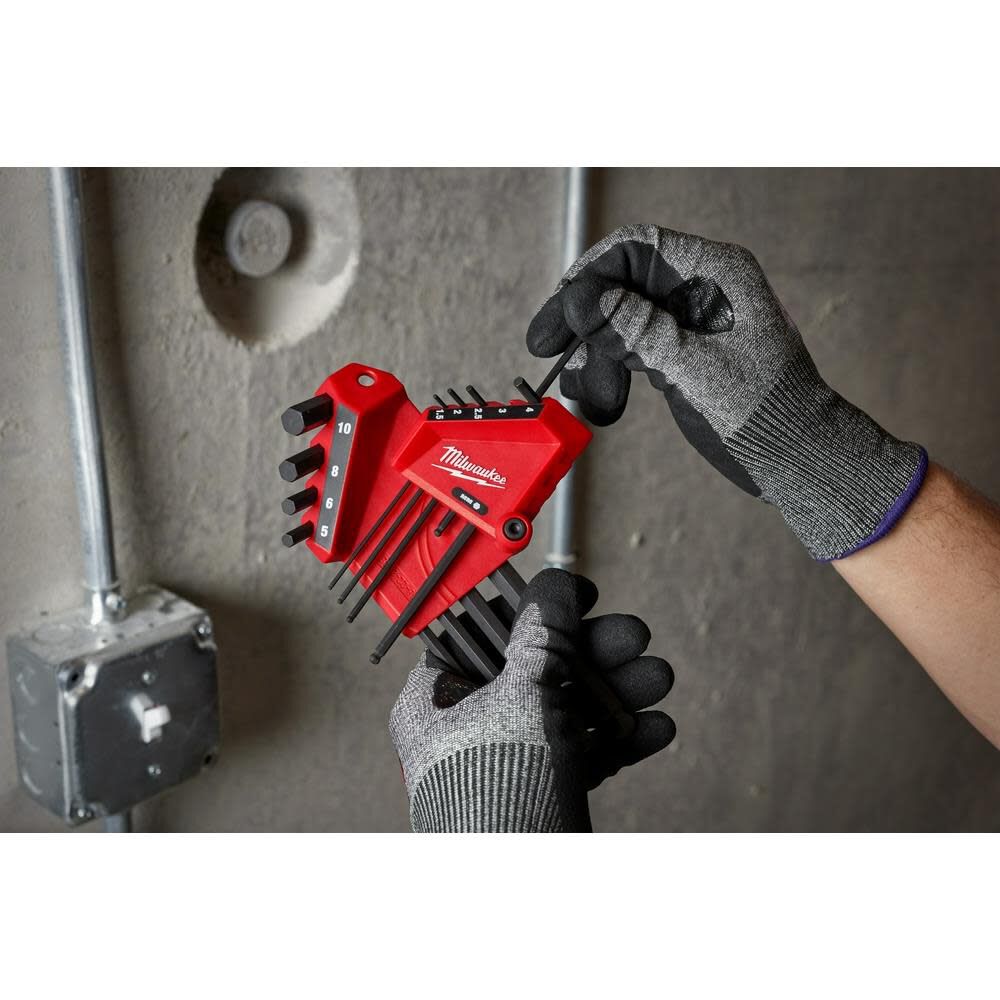 Milwaukee 9 Key Ball End  L-Key Set Metric, large image number 3