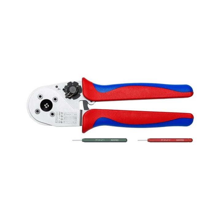 Knipex 9 Inch Steel Four Mandrel Crimping Plier with Multi-Component Handle, large image number 1