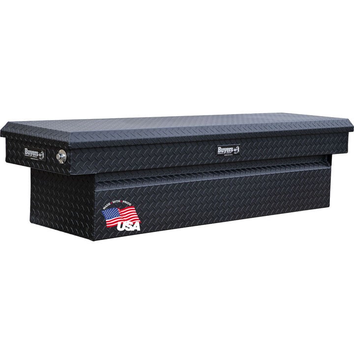 Buyers Products Company 18 x 27 x 71 Inch Textured Diamond Tread Aluminum Crossover Truck Box Matte Black, large image number 0