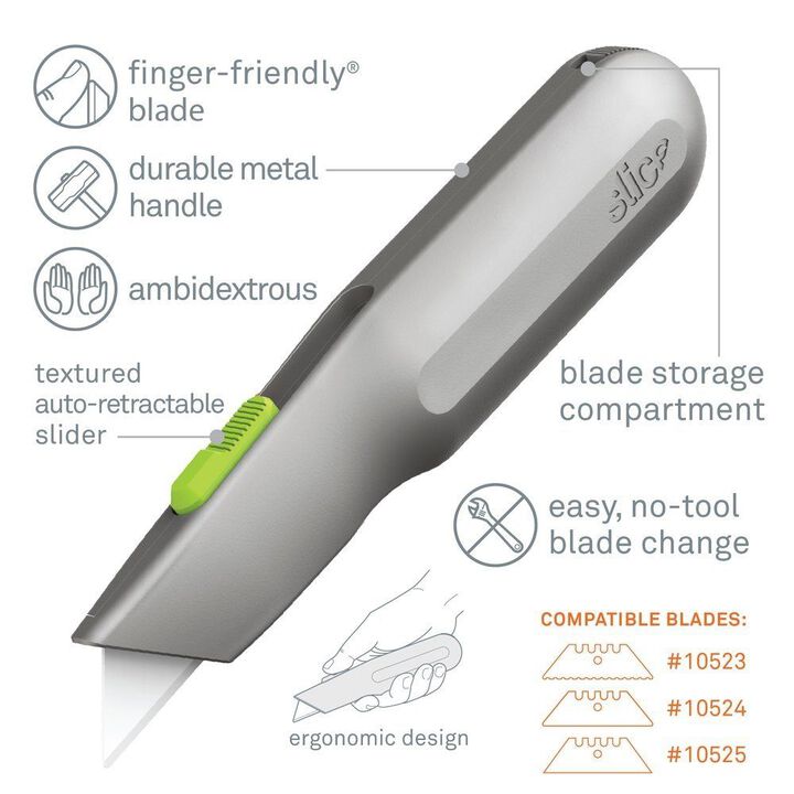 Slice Utility Knife Auto Retractable Metal Handle, large image number 1