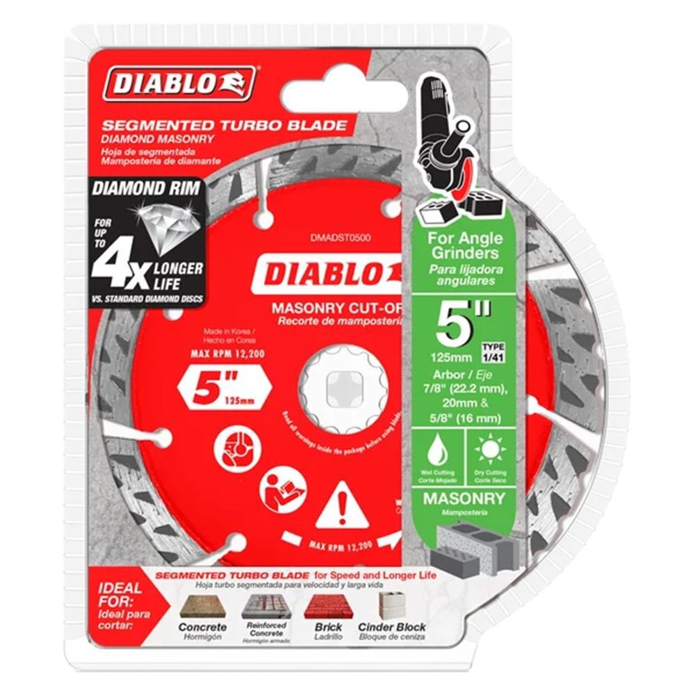 Diablo Tools 5 Inch Segmented Turbo Rim Diamond Cut-Off Blade for Masonry, large image number 2