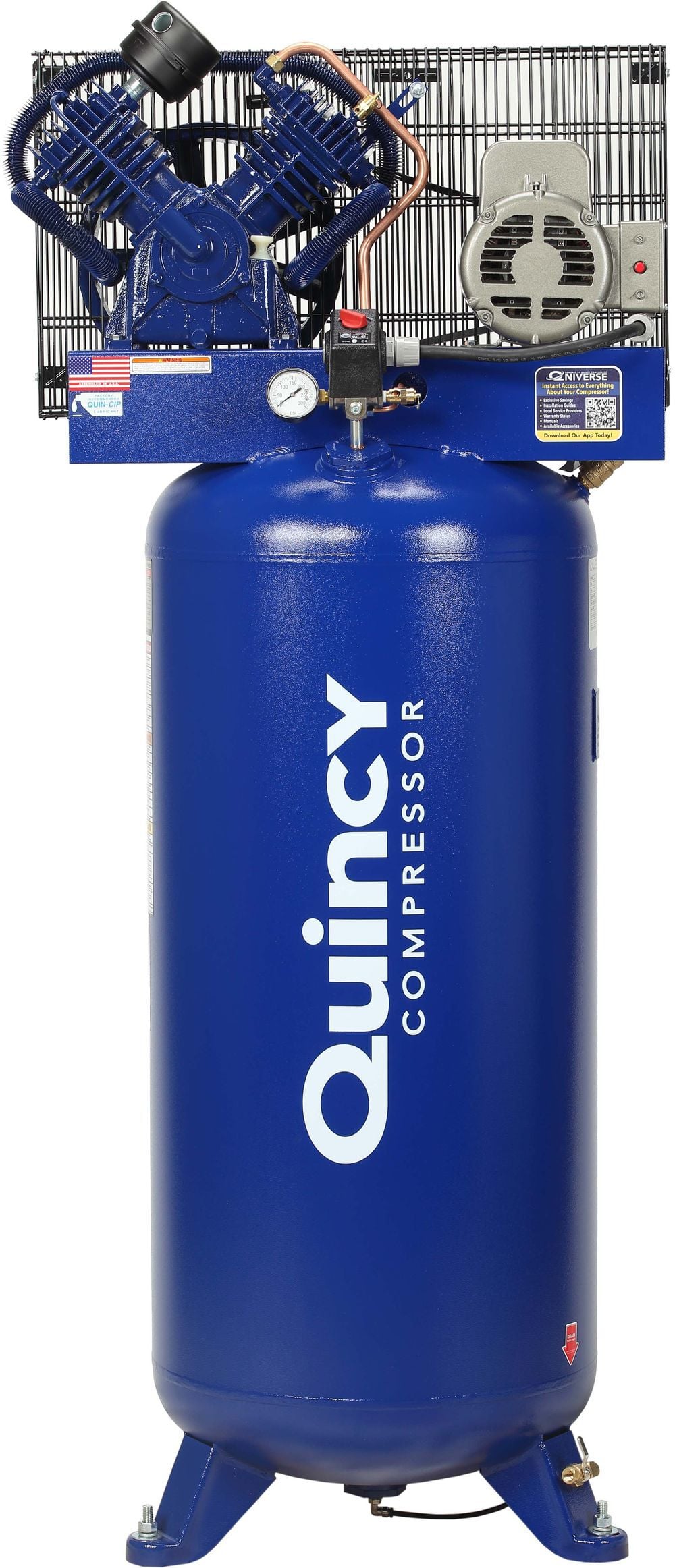 Quincy Reciprocating Air Compressor 5HP 230V 60 Gallon Vertical, large image number 1