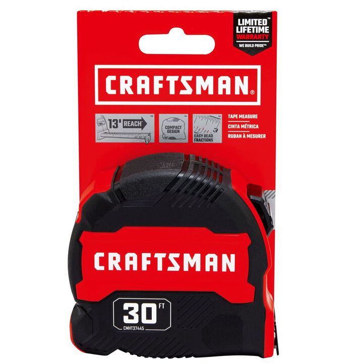 CRAFTSMAN 30 Ft. Compact Easy Grip Tape Measure, large image number 1