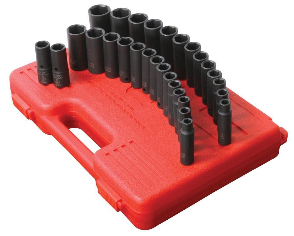 Sunex 29 pc. 1 2 In. Dr. SAE Metric Double Deep Impact Socket