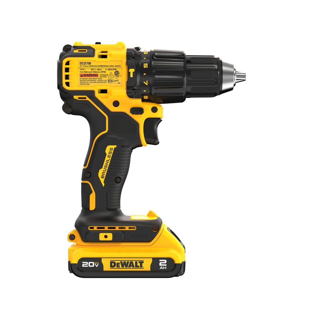 DEWALT 20V MAX Brushless Cordless 1/2in Hammer Drill Kit, large image number 8