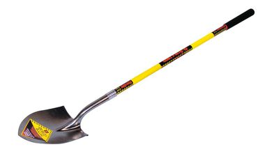Structron Shovel Round Point Yellow Fiberglass Handle Cushion Grip