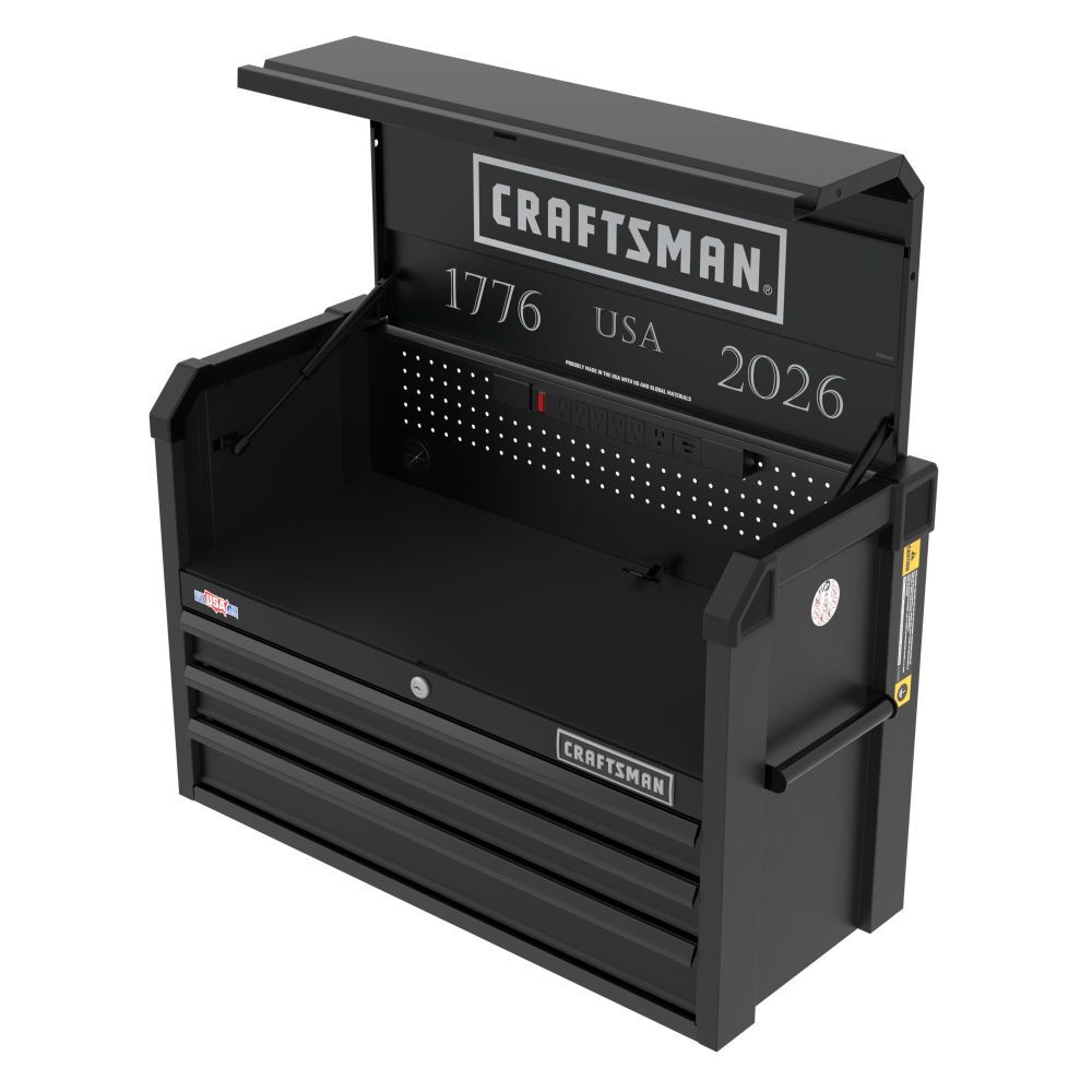 CRAFTSMAN 3-Drawer Black and White Patriotic Tool Chest, large image number 2
