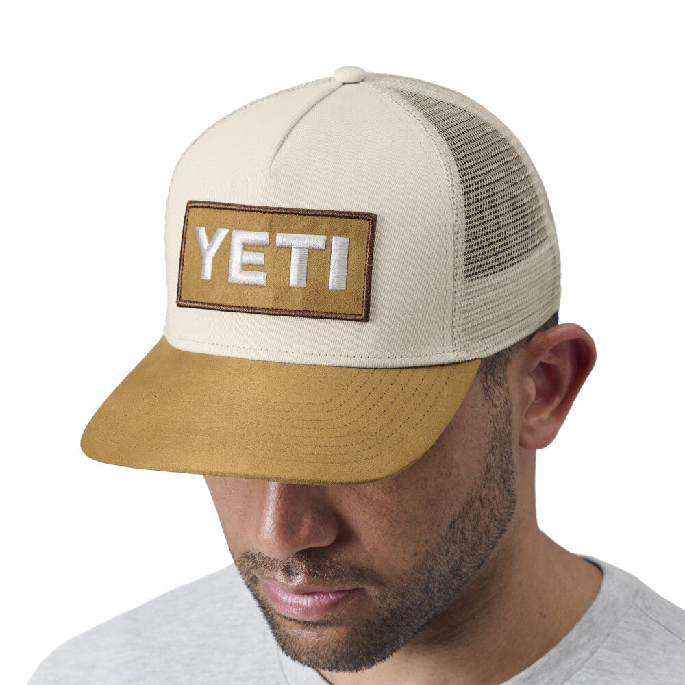 Yeti Logo Fx Suede Brim Khaki/Tan Fishing Net Trucker Hat
