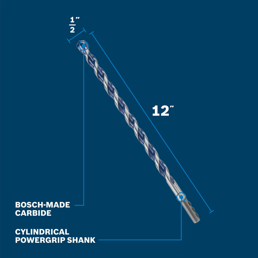 Bosch 1/2 Inch x 12 Inch Blue Xtreme Bit, large image number 9