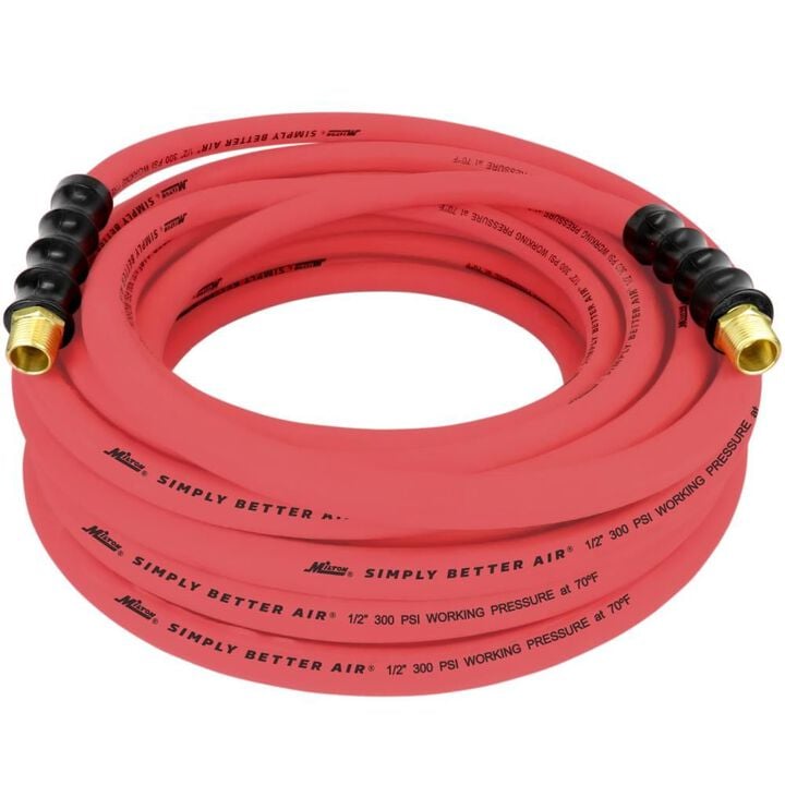 Milton ULR 1/2in ID x 50' (1/2in MNPT) Ultra Lightweight Rubber Air Hose for Extreme Environments