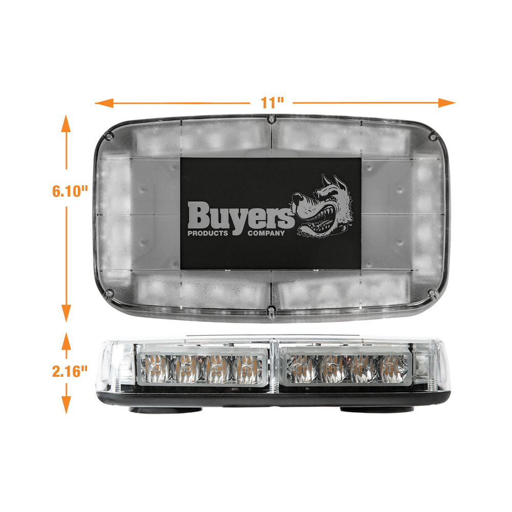 Buyers Products Company 11 Inch Rectangular Multi-Mount LED Mini Light Bar Amber and Clear, large image number 13
