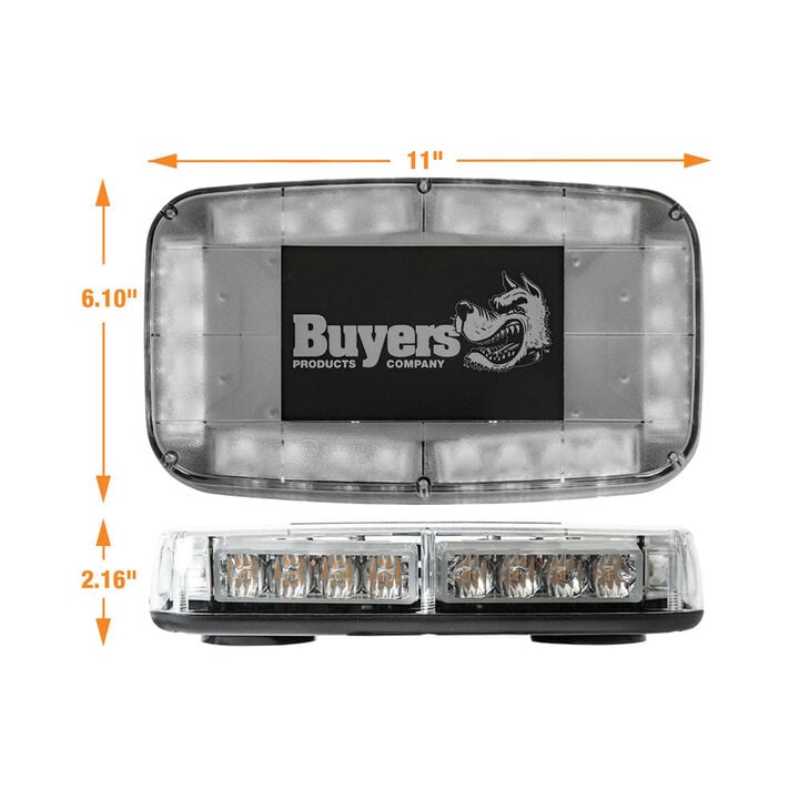 Buyers Products Company 11 Inch Rectangular Multi-Mount LED Mini Light Bar Amber and Clear, large image number 12