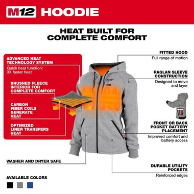 Milwaukee M12 Womens Heated Hoodie Kit, large image number 3