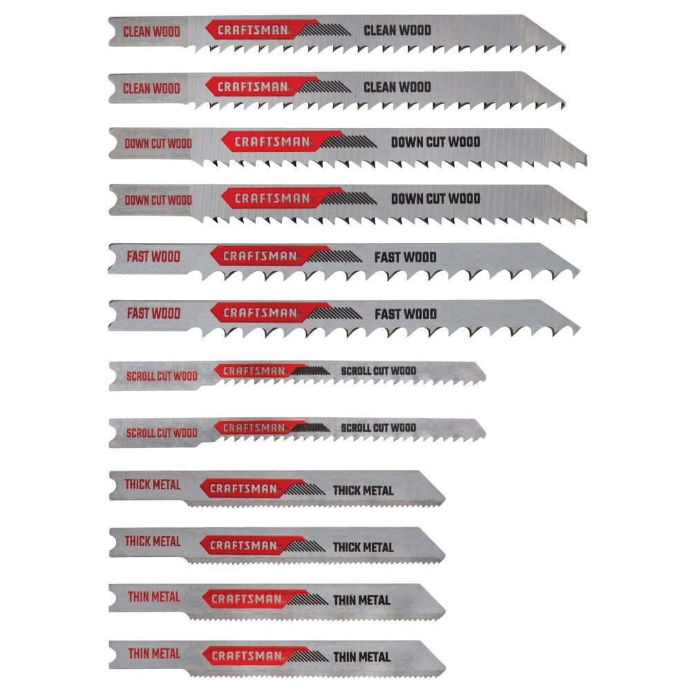 CRAFTSMAN U-Shank Jig Saw Blade Set 12 Pieces, large image number 1