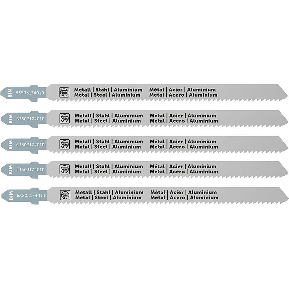 Fein 4-3/8 Inch 12 TPI BiMetal Jigsaw Blades, 5 Pack - 63503174010