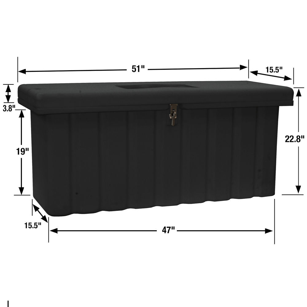 Buyers Products Company 22.5x19.5/18.75x51/47 Inch Black Poly Multipurpose Chest, large image number 2