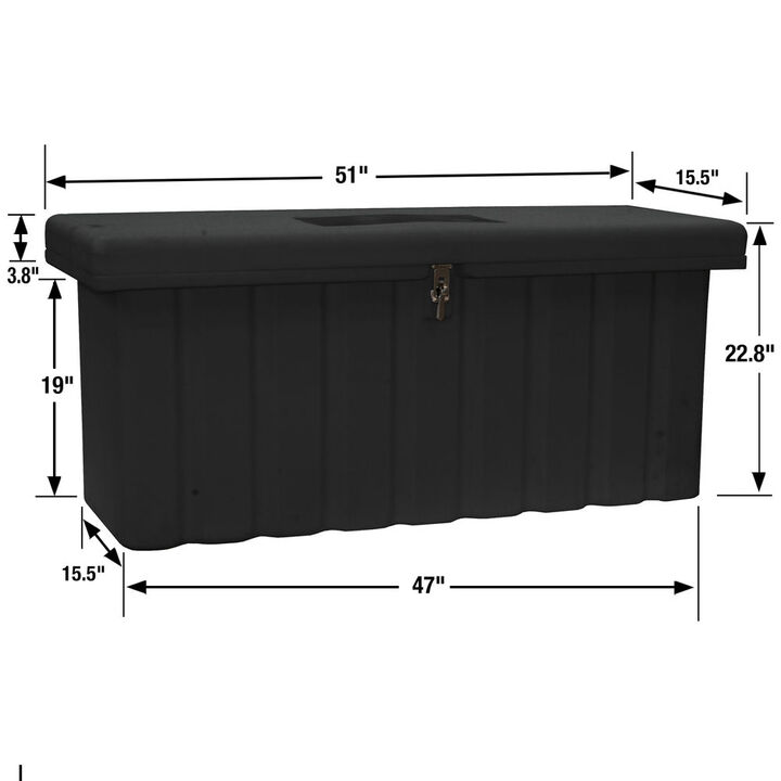 Buyers Products Company 22.5x19.5/18.75x51/47 Inch Black Poly Multipurpose Chest, large image number 1