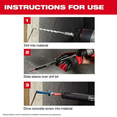 Milwaukee SHOCKWAVE Impact Duty Carbide Hammer Drill Bit Concrete Screw Install Kit 7pc, large image number 4