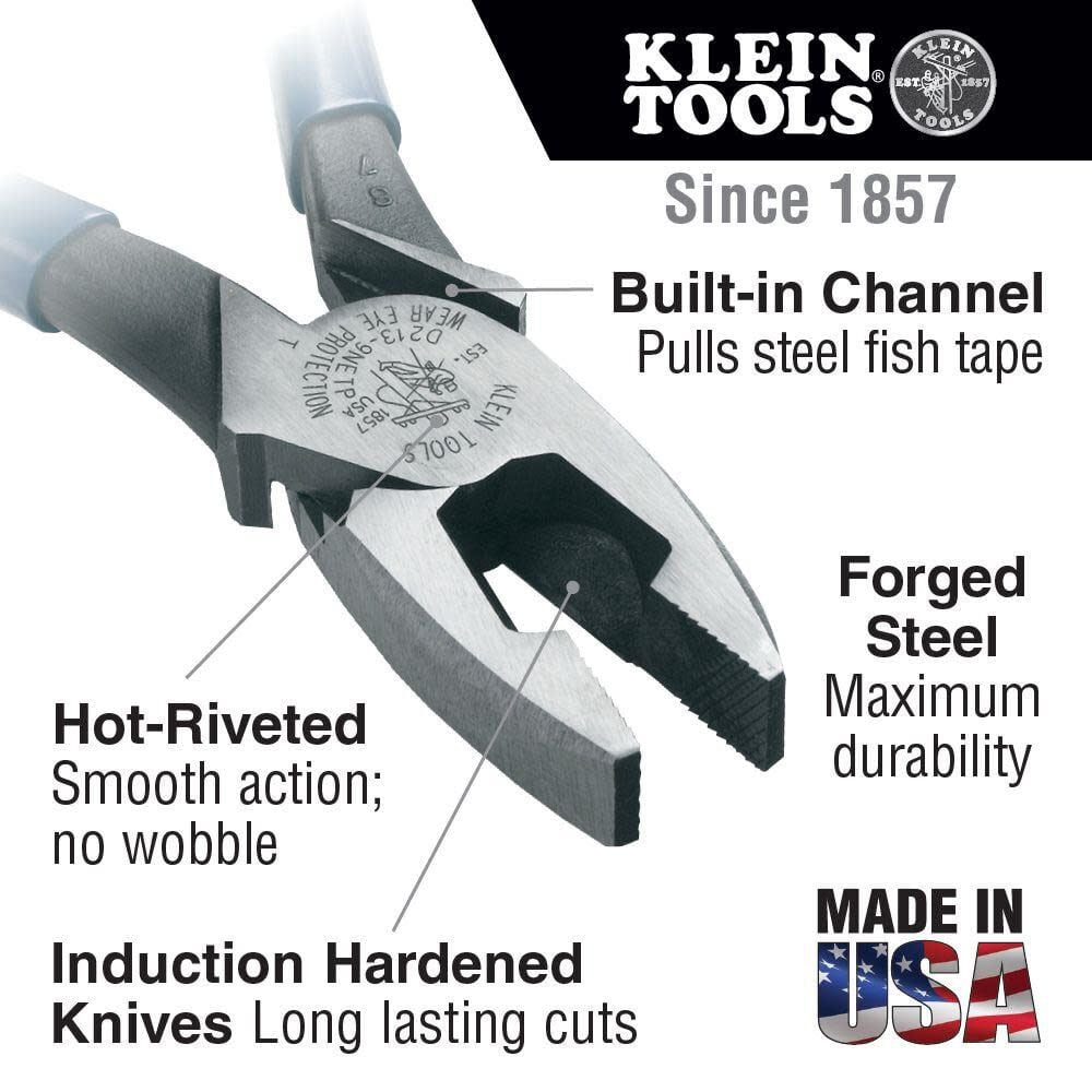 Klein Tools 9in Pliers Side Cut Tape Pull, large image number 2