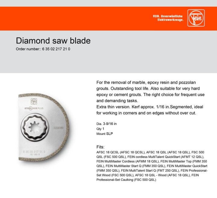Fein Diamond Saw Blade, large image number 3