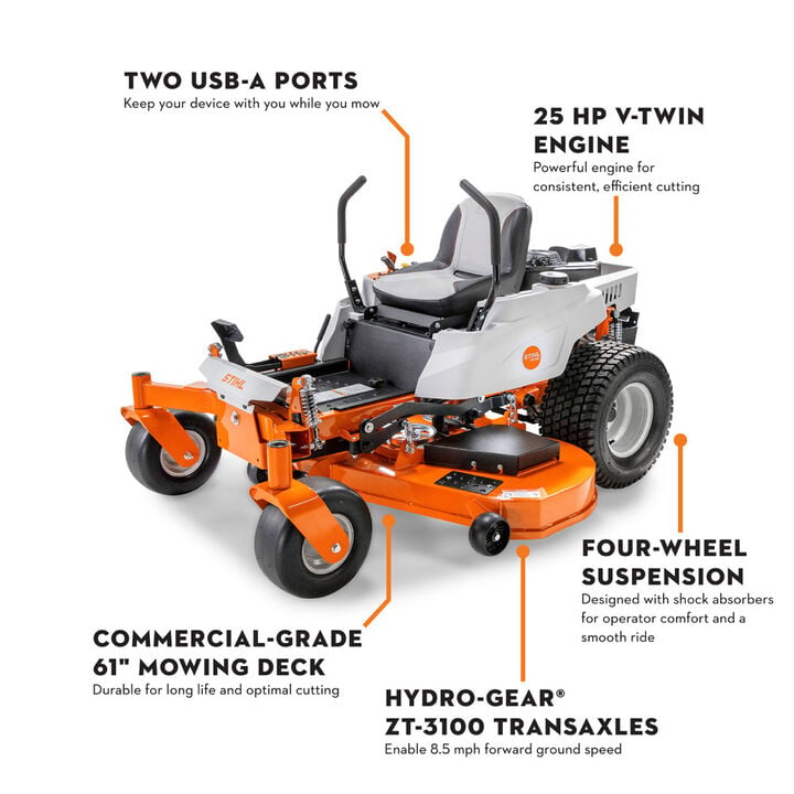 Stihl RZ 261 Z TURN 61 Inch Gas Powered Zero Turn Lawn Mower, large image number 1
