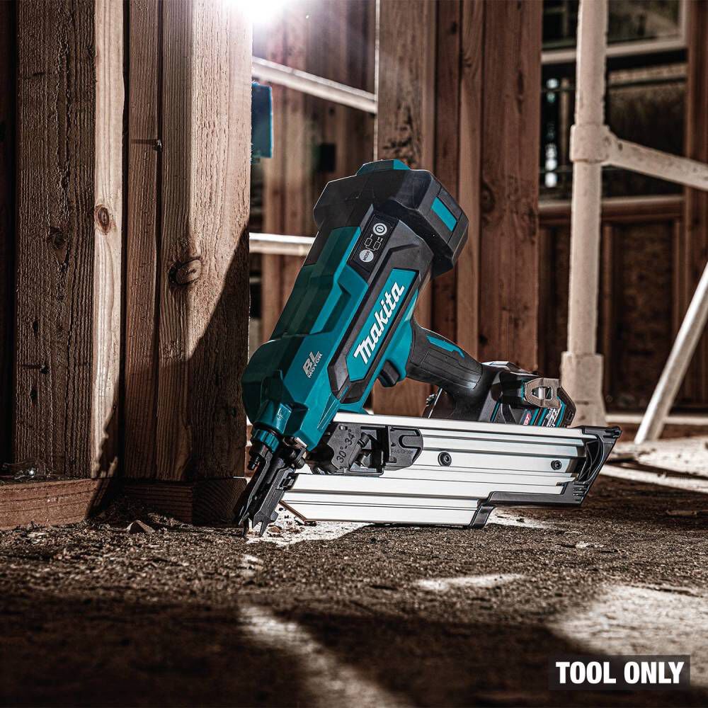 Makita 40V Max XGT Brushless Cordless 30 Degree Clipped Head 3-1/2 Inch Framing Nailer (Bare Tool) & Proud-Setting Nose Adapter Bundle, large image number 5