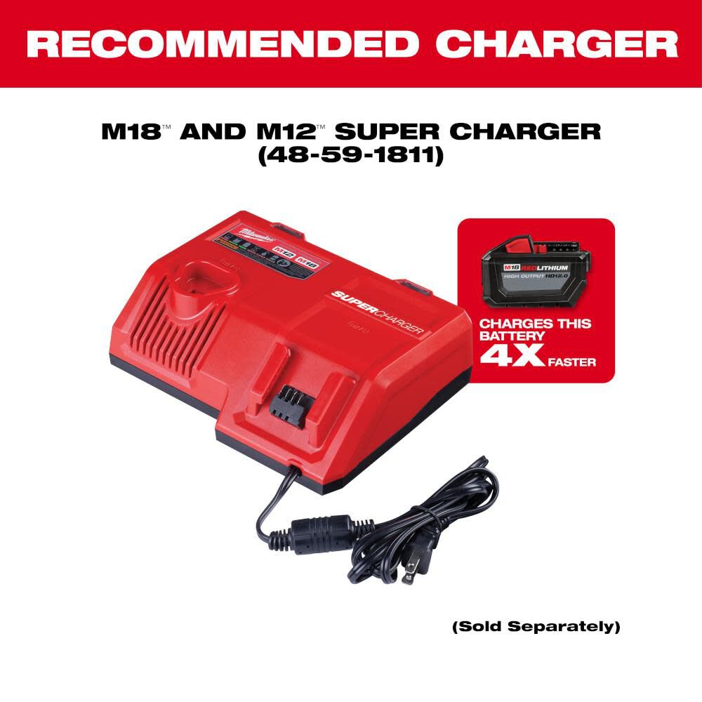 Milwaukee M18 REDLITHIUM HIGH OUTPUT HD 18V 12Ah Lithium Ion Power Tool Battery Pack with Fuel Indicator, large image number 7