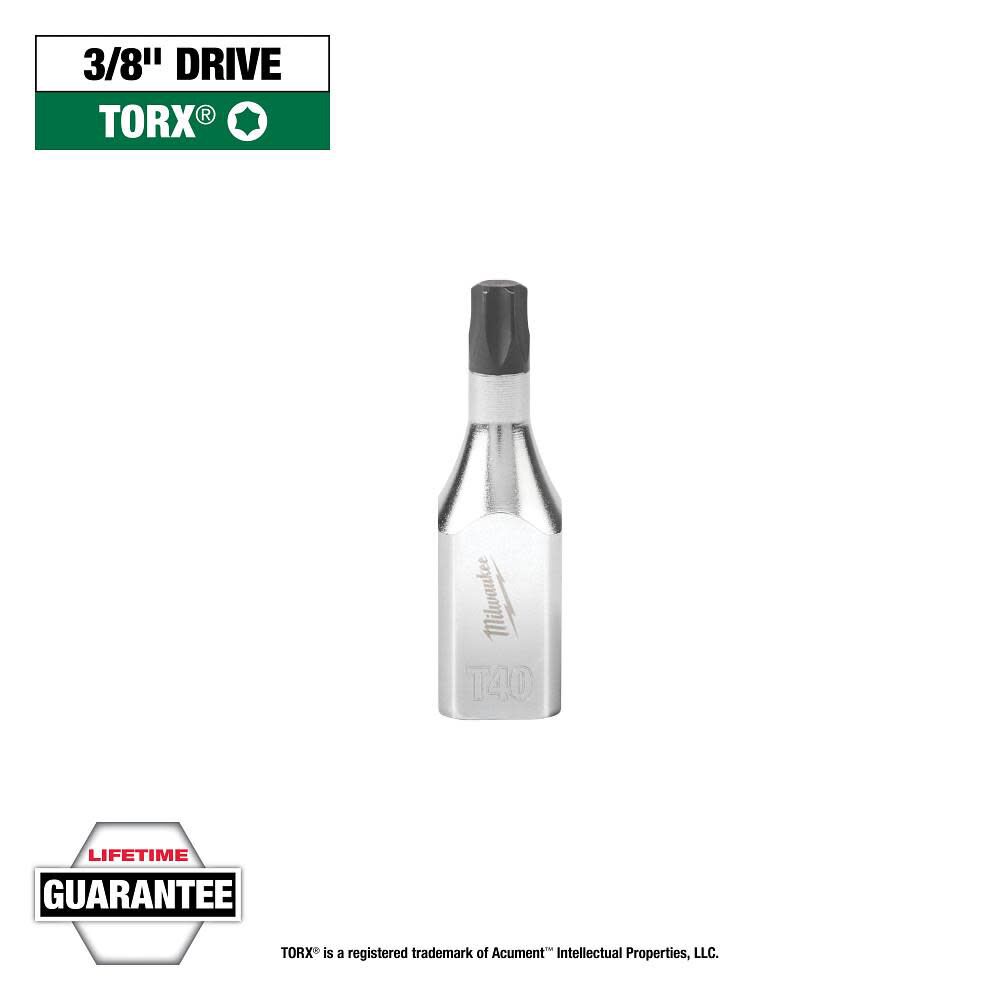 Milwaukee 3/8 Inch Drive T40 TORX Bit Socket, large image number 11