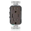 Leviton Outlet with USB Type A/C Charger 15A 125V 5-15R Brown, small image number 1