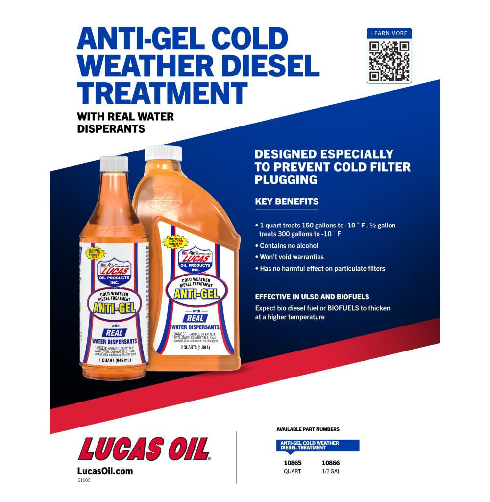 Lucas Oil 1/2 Gallon Anti Gel Cold Weather Diesel Treatment 6 Piece Bundle, large image number 3
