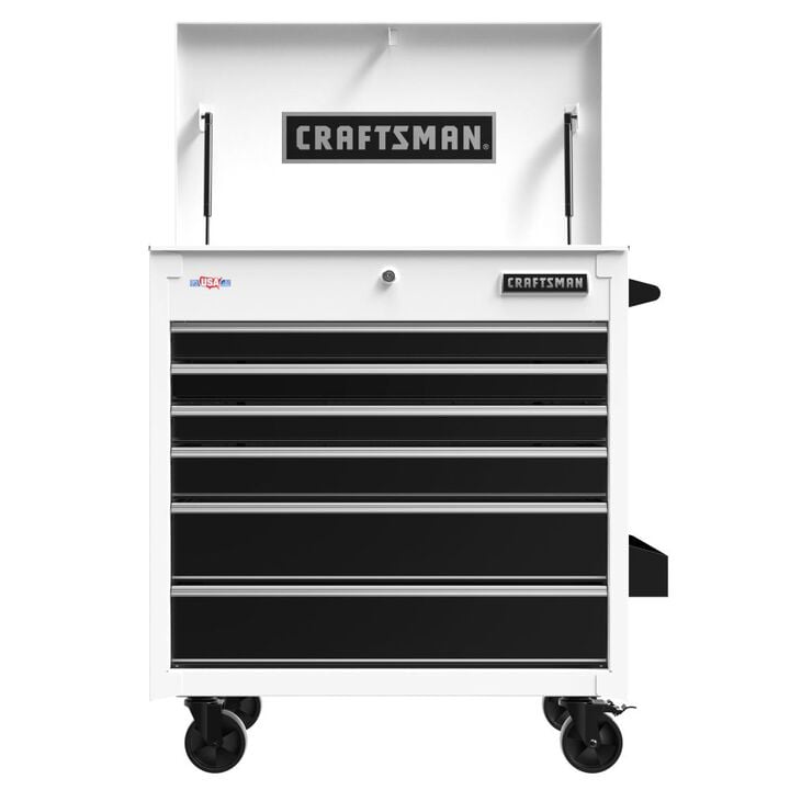 CRAFTSMAN Full Bank Rolling Tool Cabinet White, large image number 2